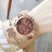 Elegant Chronograph Bracelet Timepiece With Roman Dial - Brown