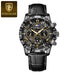 Cosmic Chronograph Timepiece With Night Sky Dial Design - Black Black
