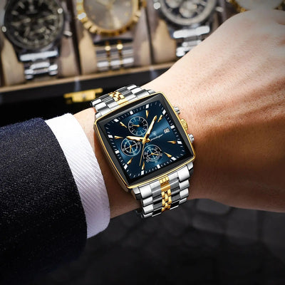 Square Chronograph Timepiece With Luminous Hands Plus