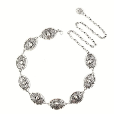 Waist Chain Belt with Concho Medallions Adjustable