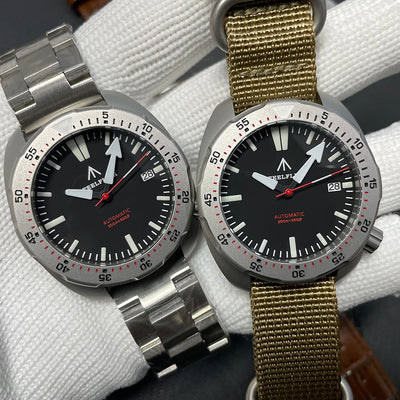 Automatic Diver Wristwatch with Luminous Dial and Bezel