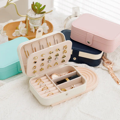 Jewelry Box Travel Organizer With Layered Compartments - WO2MEN