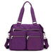 Top Handle Bag with Front Zip Pockets for Daily Use - Purple