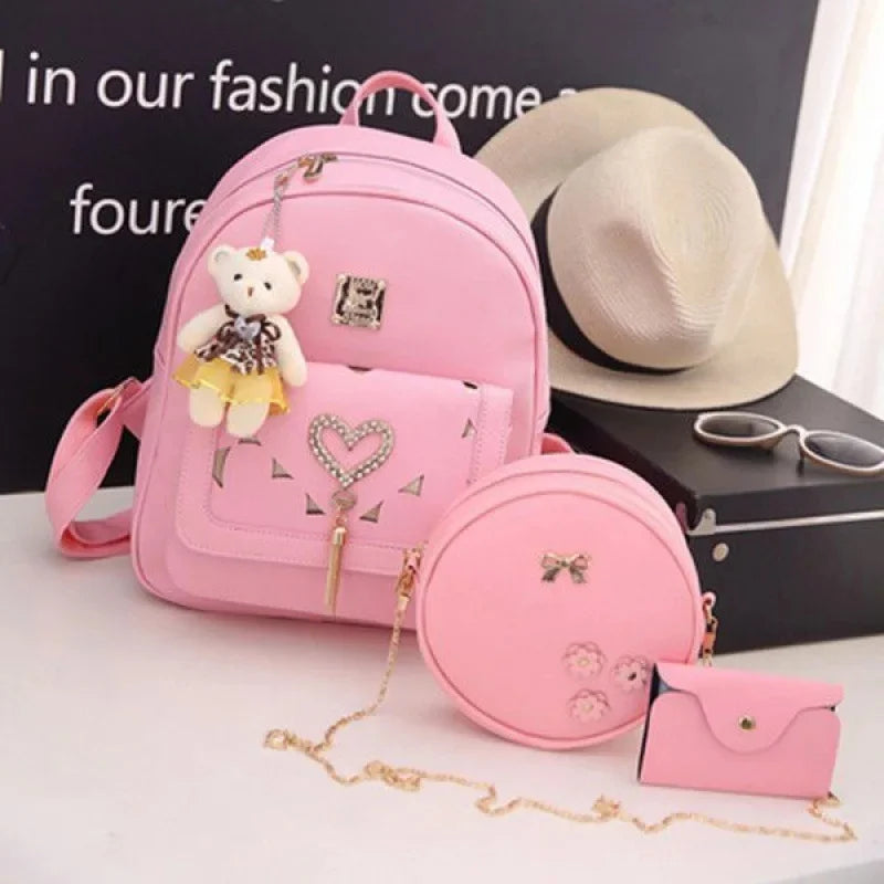 Backpack With Heart Charm and Tassel Decor Korean Style - WO2MEN