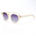 Sunglasses Oval Acetate Polarised UV400 Eyewear - Yellow Purple