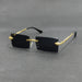 Sunglasses Rimless Rectangle with Ornate Temples - Lenses Colour 5