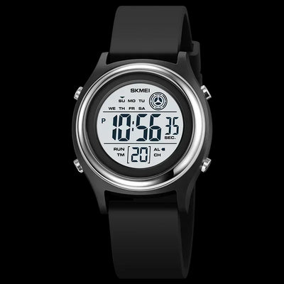 Digital Stopwatch Watch with 50M Water Resistance - Black