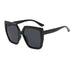 Oversized Square Sunglasses with UV400 Lenses - Black Black