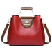 Handbag Crossbody Bag with Top Handle and Strap - Red