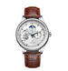 Skeleton Mechanical Watch Moon Phase Leather Strap - White