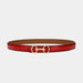 Belt With Horsebit Buckle In Classic Silhouette - Red