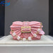 Pearl Winged Rivet Bag with Glitter Accents for Evening - Pink