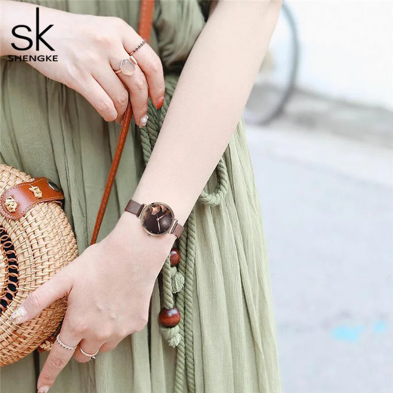 Ginkgo Bloom Watch with Floral Dial Accents Graceful - WO2MEN