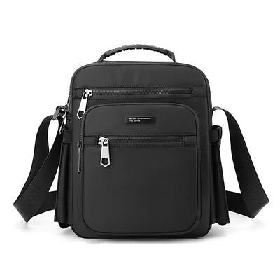 Crossbody Bag for Men with Bottle Pocket 4 Layer Design - Black