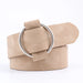 Belt with Round Buckle Design for Everyday Wear - Khaki