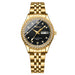 Diamond Bezel Quartz Wristwatch with Day Date - Women GD/BK