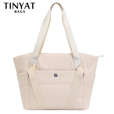 Quilted Puffy Tote for Everyday Travel and Shopping