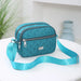 Crossbody Bag Quilted with Two Zip Compartments - Lake Blue