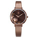 Ginkgo Bloom Watch with Floral Dial Accents Graceful - Coffee Leather