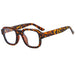 Retro Square Sunglasses UV400 Classic Frame Design - Leopard Clear