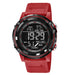 Digital Sports Watch LED Display Waterproof 50M - Red