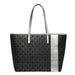 Monogram Pattern Shoulder Tote for Everyday Grace Carry - Black
