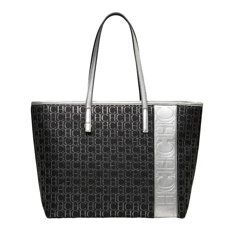 Monogram Pattern Shoulder Tote for Everyday Grace Carry