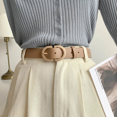 Women Belt with Simple Buckle for Jeans Fashion