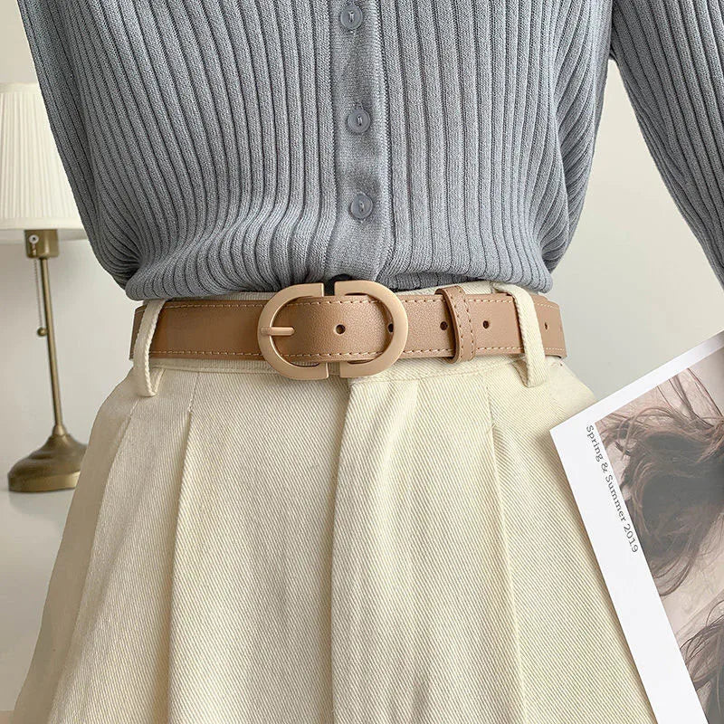 Women Belt with Simple Buckle for Jeans Fashion