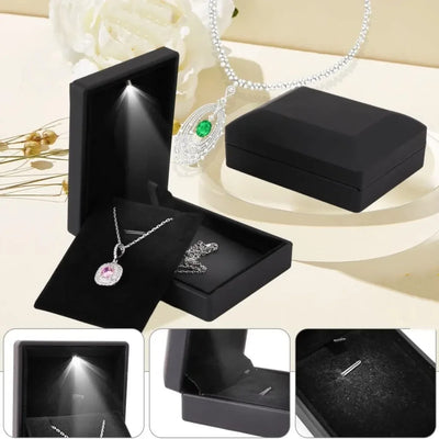 Elegant LED Velvet Jewelry Box for Proposals and Gifts