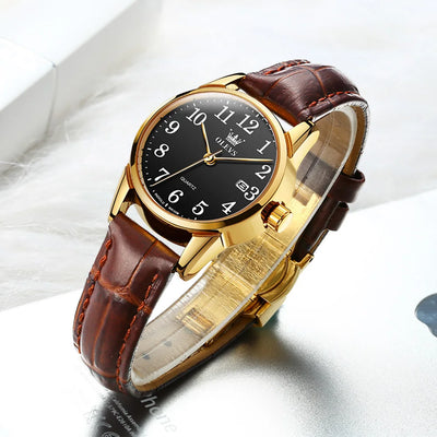 Quartz Watch with Date Window Classic Dial Design