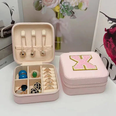 Mini Jewelry Storage Box Initial Letter Design - X