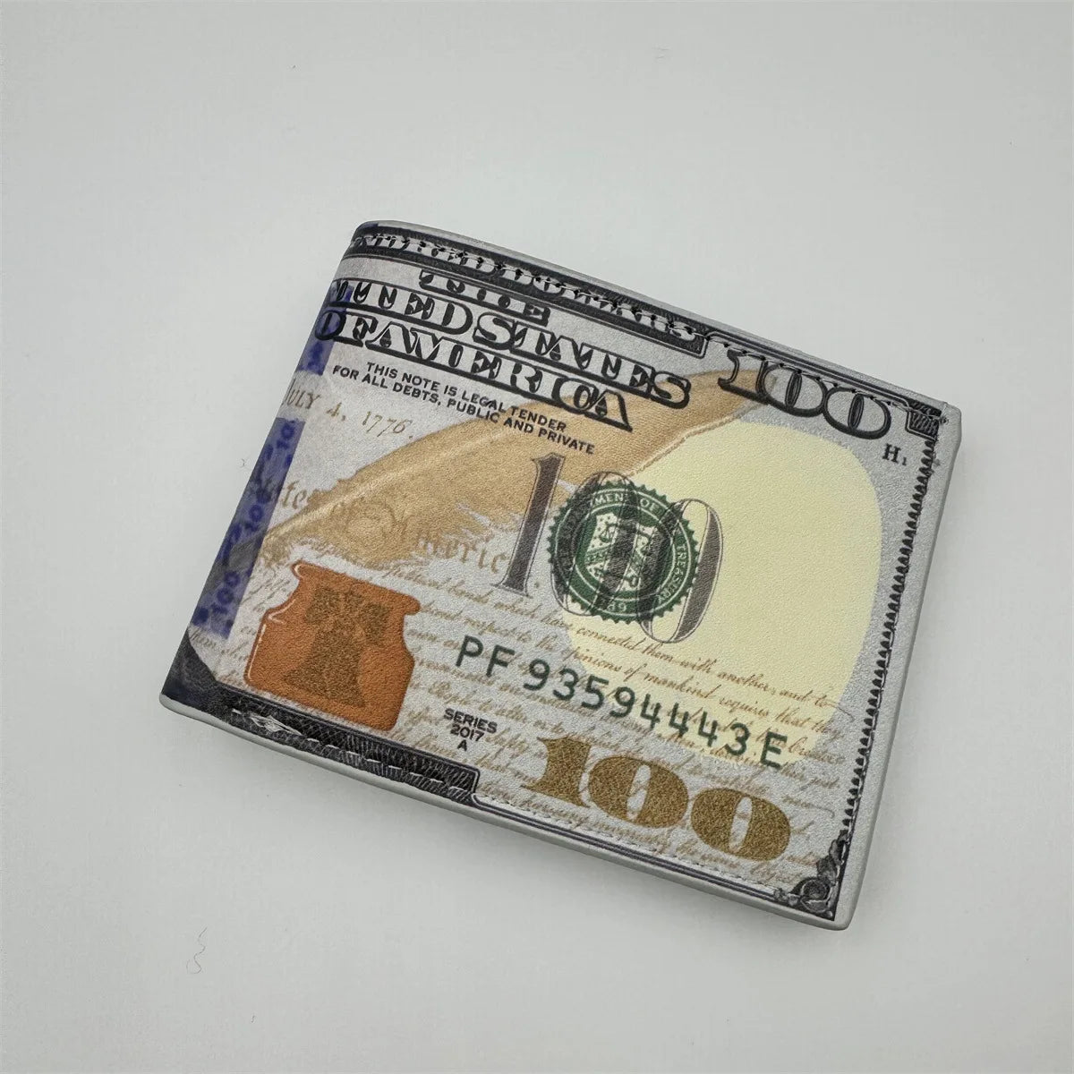 Wallet with 100 US Dollar Pattern Card Holder