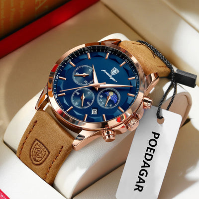 Luxor Chronograph Leather Wristwatch with Sapphire Dial