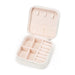 Portable Jewelry Storage Box Organizer with Zipper - White