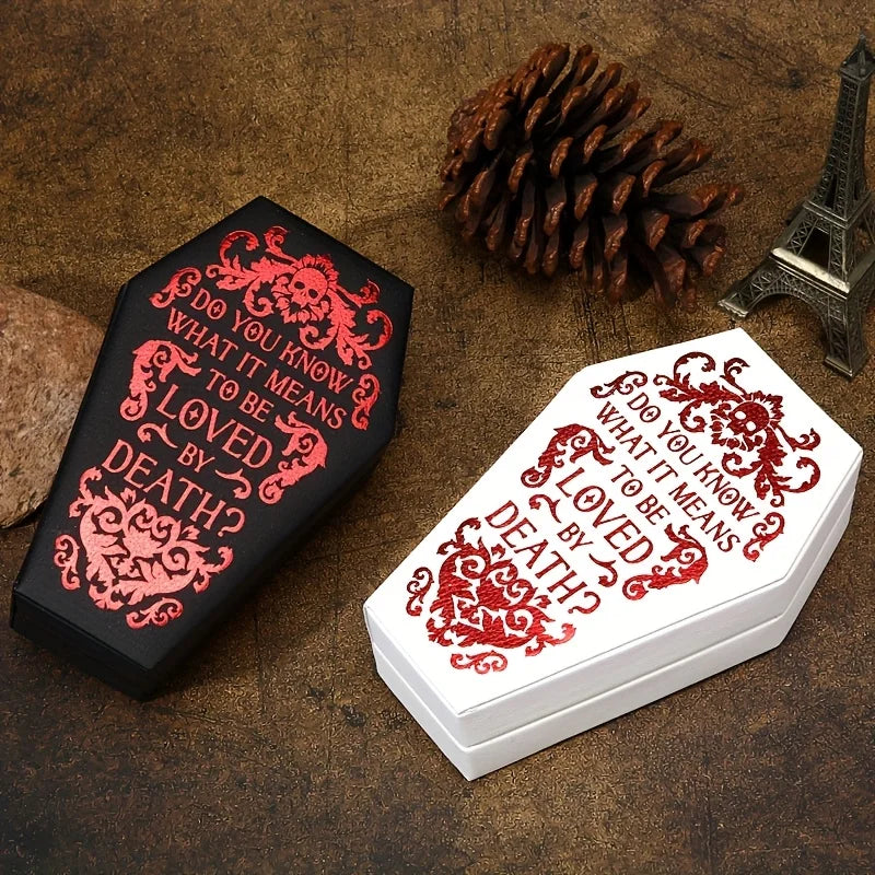 Gothic Coffin Shaped Jewelry Box with Compartments