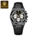 Refined Chronograph Timepiece for Formal Everyday Wear - Black Black White