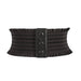 Wide Elastic Waist Belt with Snap Detail Adjustable - Coffee