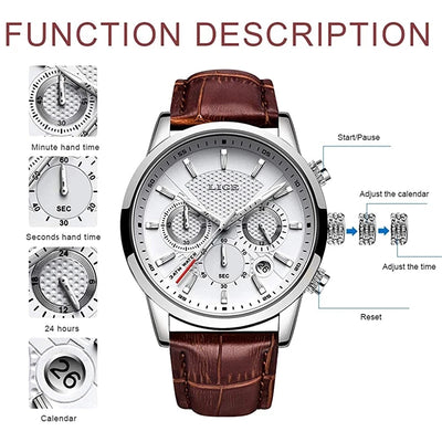 Chrono Cavalier Strap Wristwatch Premium With Subdials