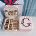 Jewellery Box with Travel Case and Alphabet Print - G