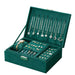 Vintage Dual Layer Jewelry Box with Secure Lock Storage - Green