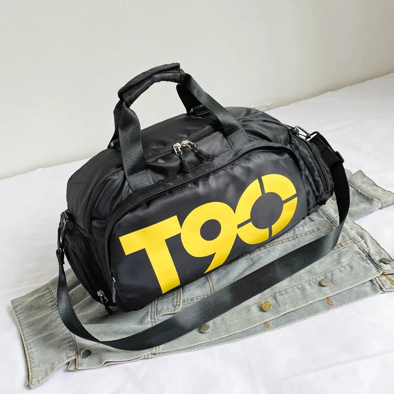Travel Duffle Bag with Bold Logo Print for Gym