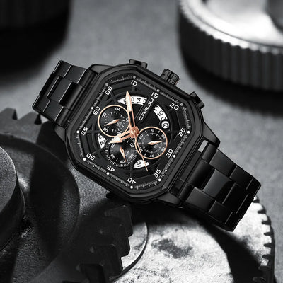 Contour Square Chronograph Timepiece With Subdials