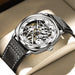 Skeleton Mechanical Wristwatch with Transparent Dial - Silver White