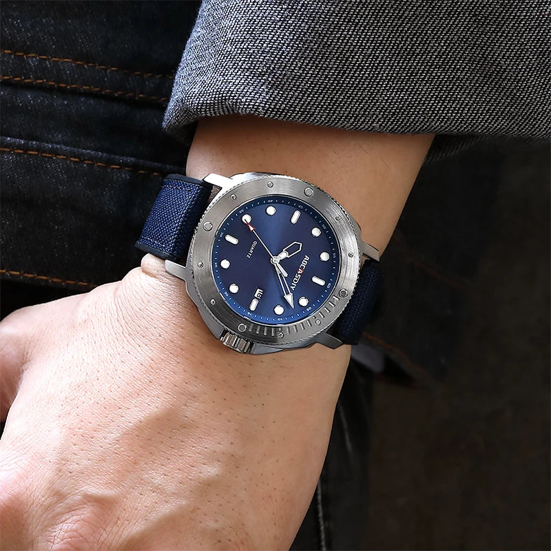 Quartz Wristwatch with Chronograph and Date Window