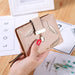 Leafcut Delicate Wallet With Strap Clasp And Charm - Khaki