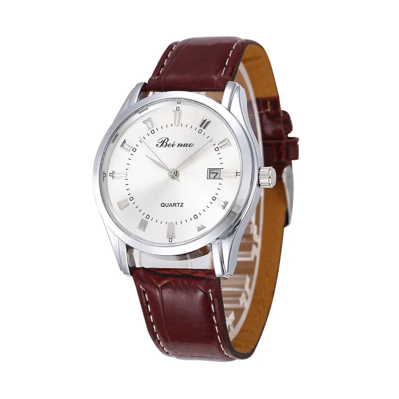 Quartz Wristwatch with Date Window Business Style
