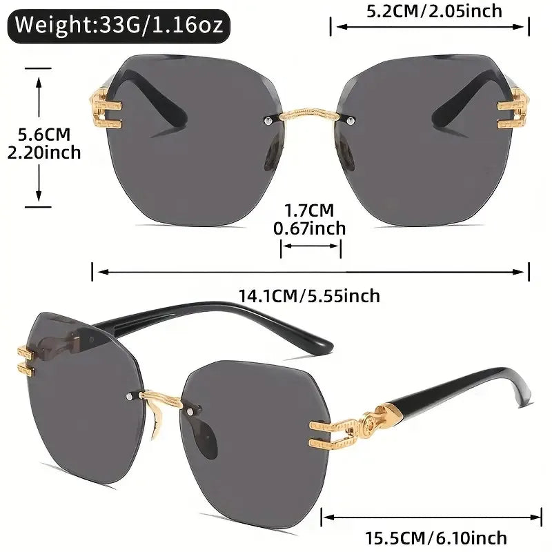 Geometric Frameless Sunglasses with UV400 Lenses Gift - WO2MEN