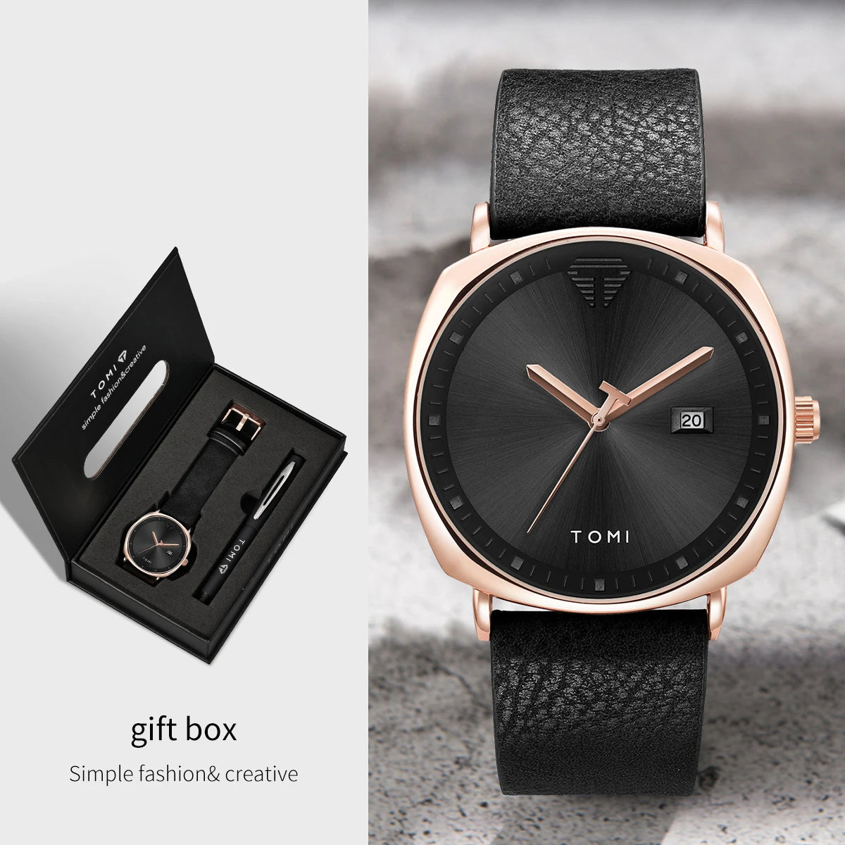 Timeless Calendar Quartz Watch Gift Box Set With Pen