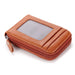 Card Wallet with Zipper And ID Window Minimal - Brown